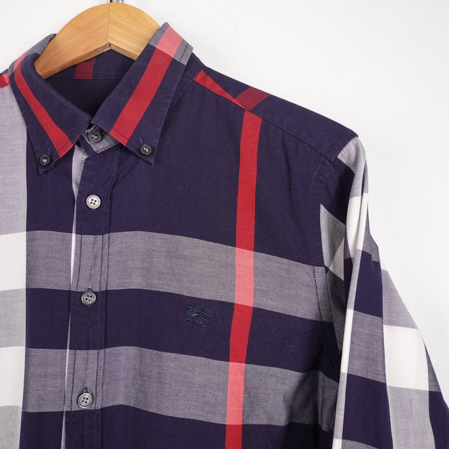 Burberry Brit Navy Nova Check Button Up - Size S