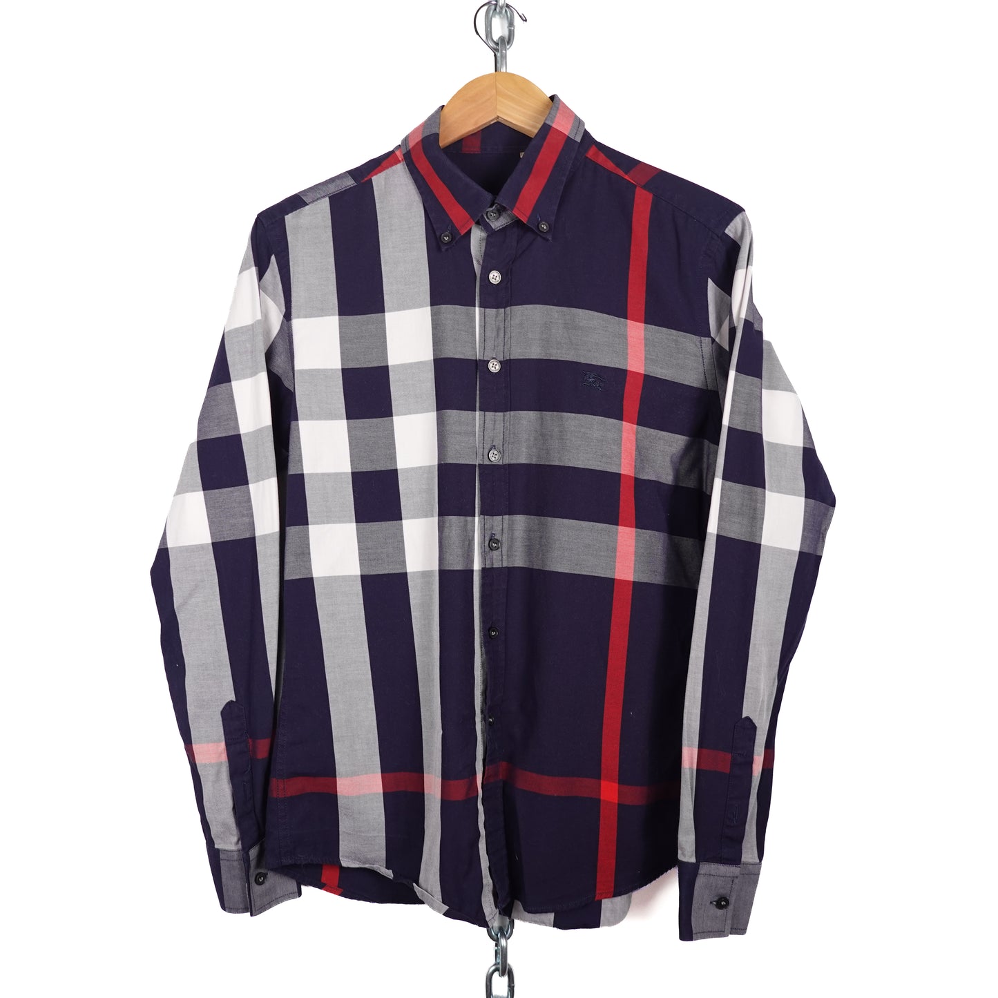 Burberry Brit Navy Nova Check Button Up - Size S