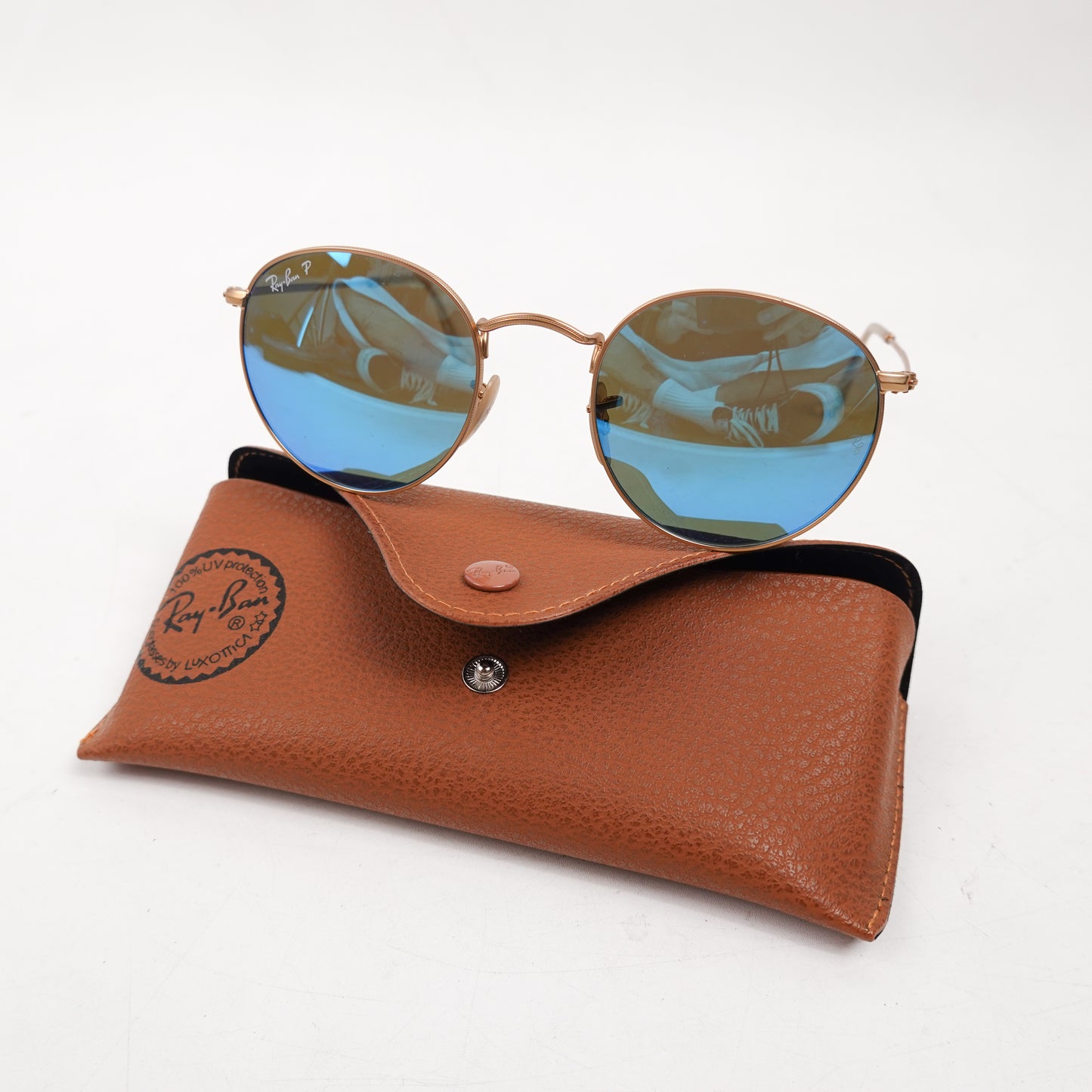 Ray Ban RB3447 Round Metal Polarized Sunglasses