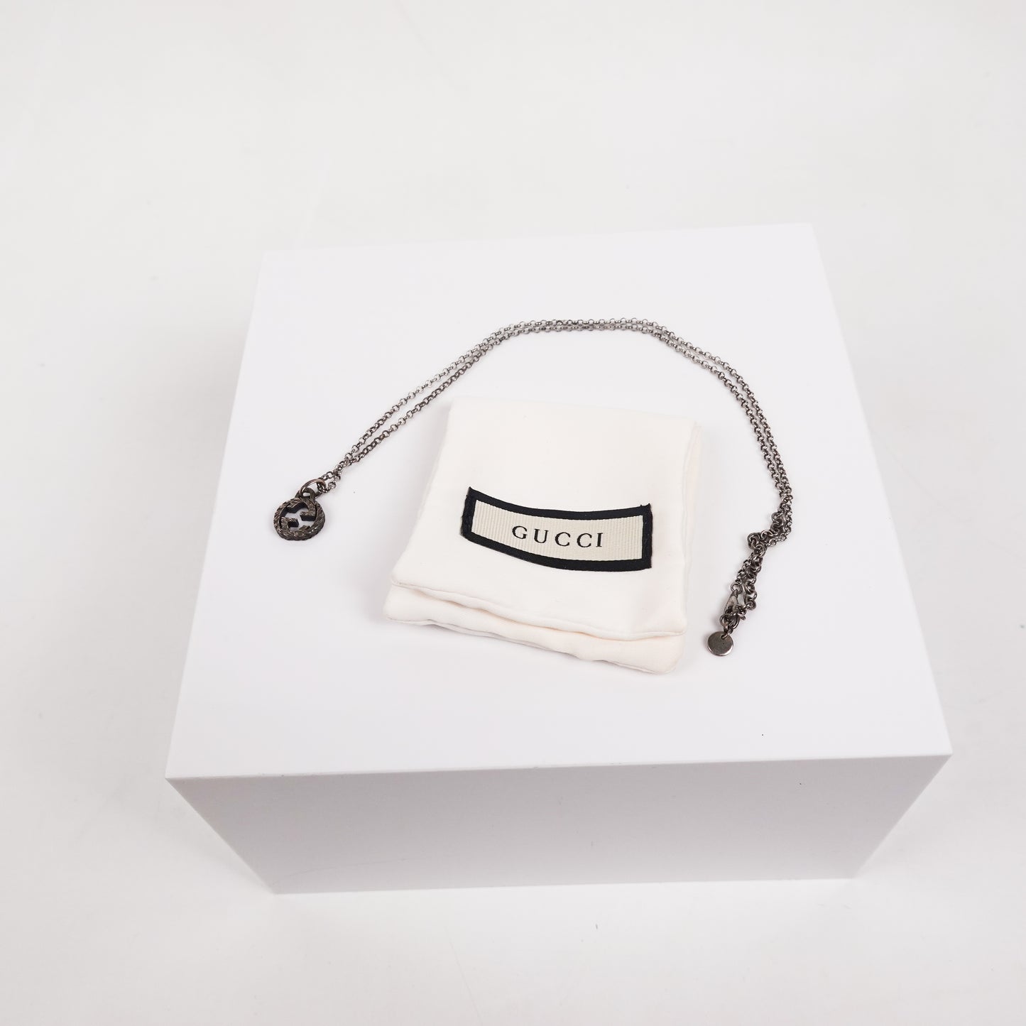 Gucci 925 Silver Interlocking Necklace