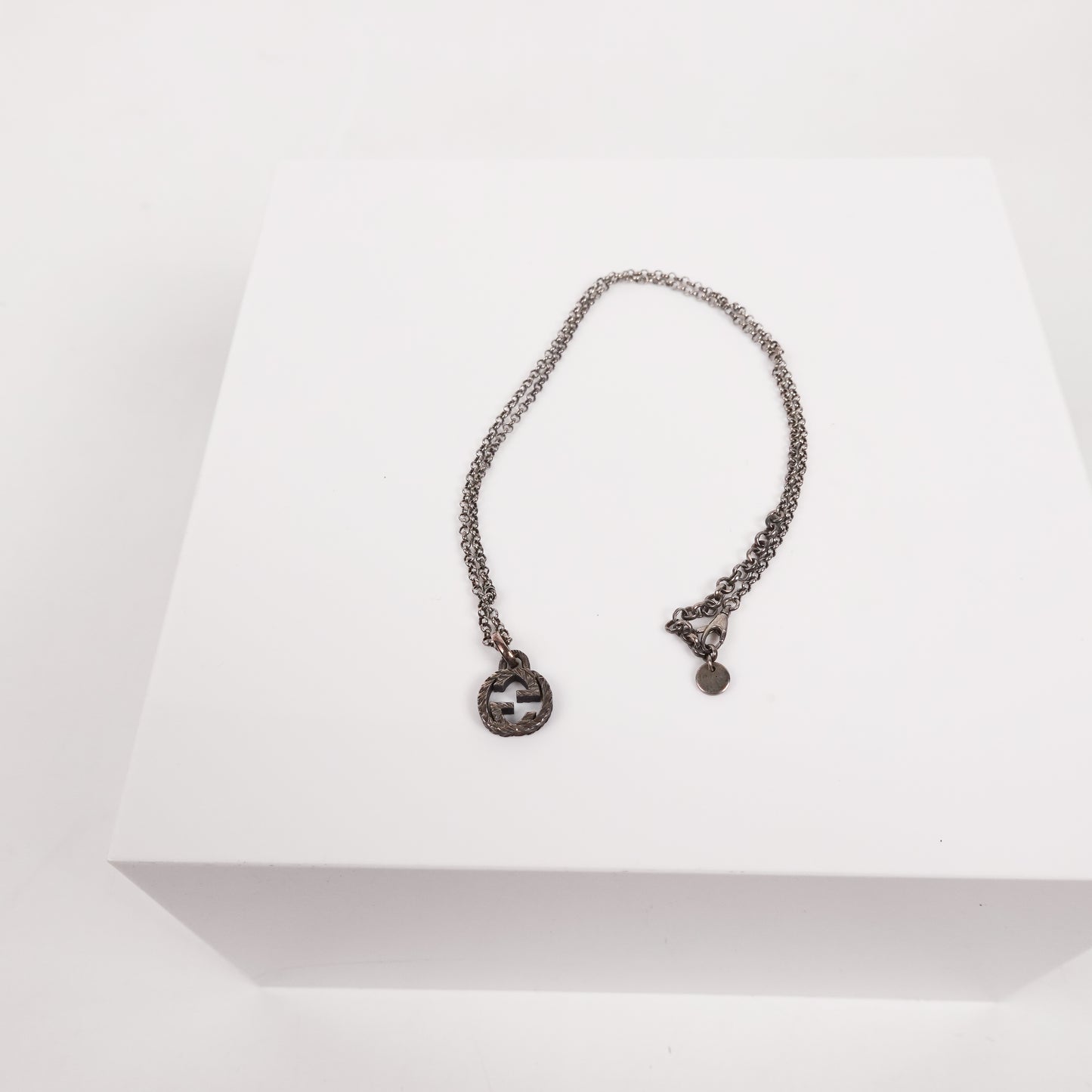 Gucci 925 Silver Interlocking Necklace