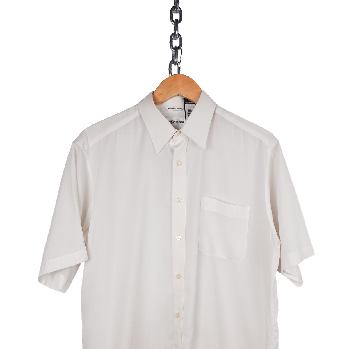 Vintage YSL White S/S Button up Shirt - Size XL