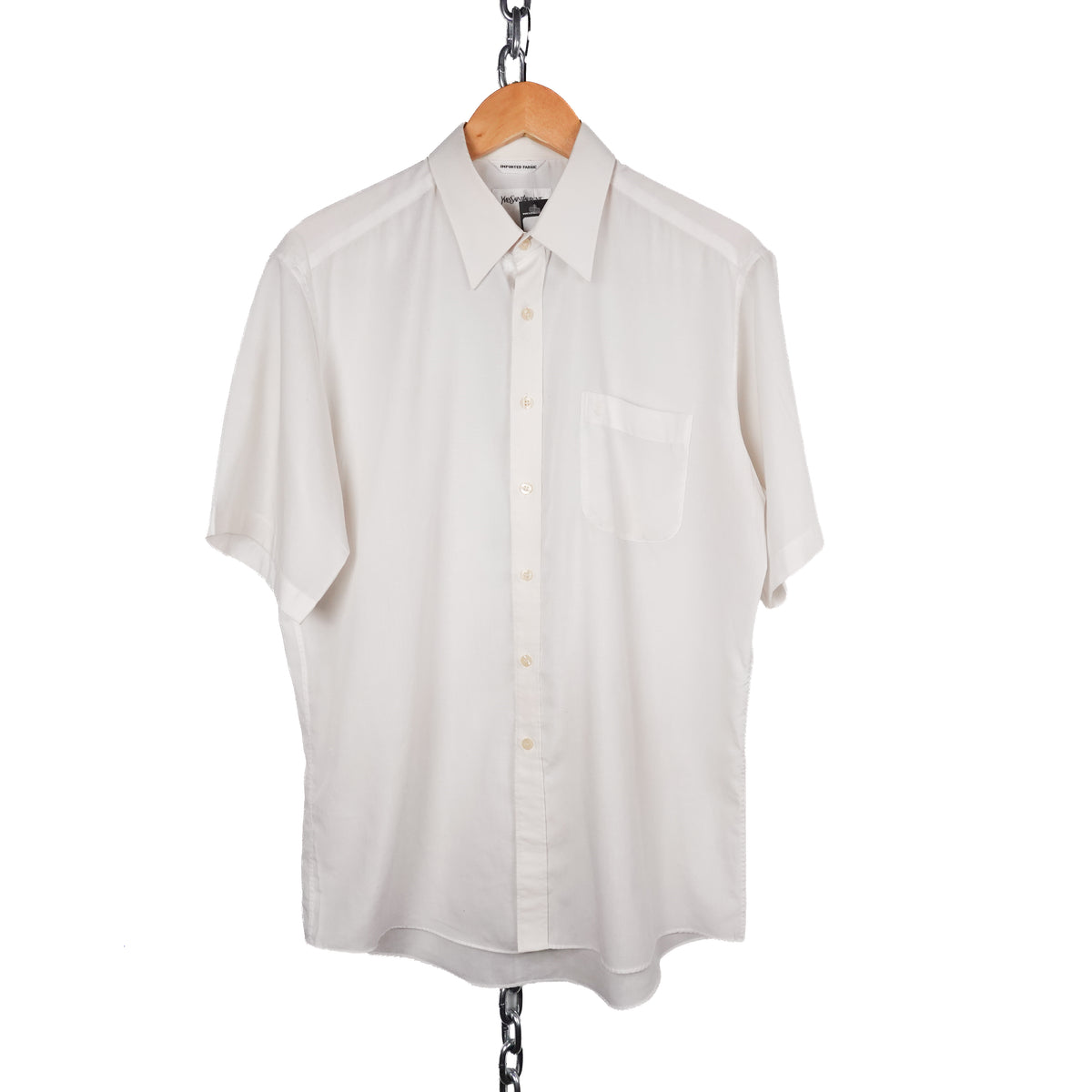 Vintage YSL White S/S Button up Shirt - Size XL