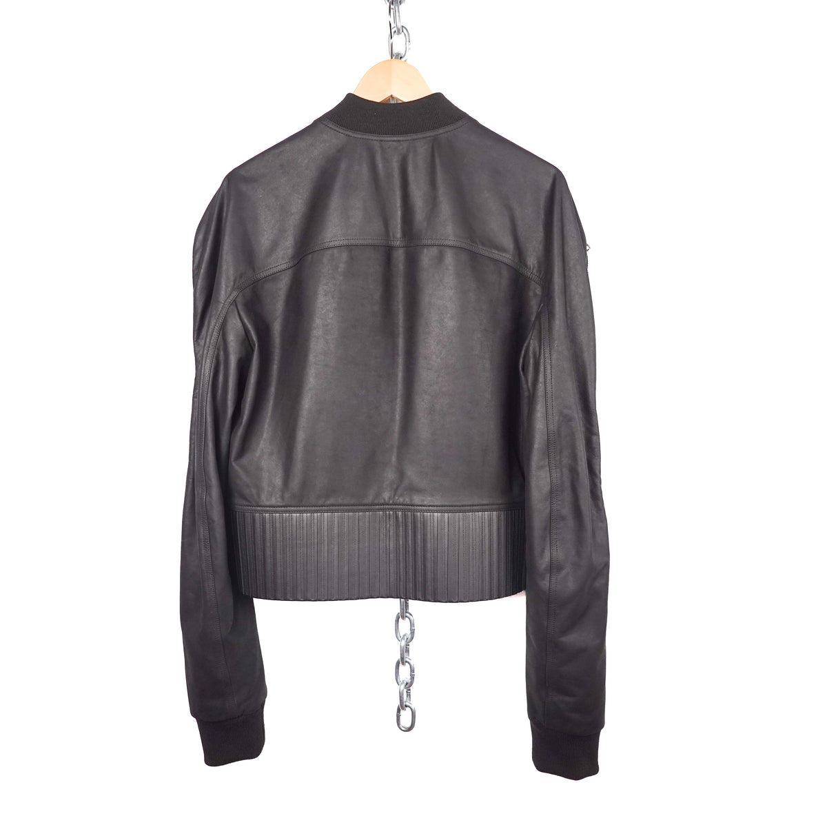 FW24 Porterville Rick Owens Seb Leather Zip Bomber Jacket - Size M