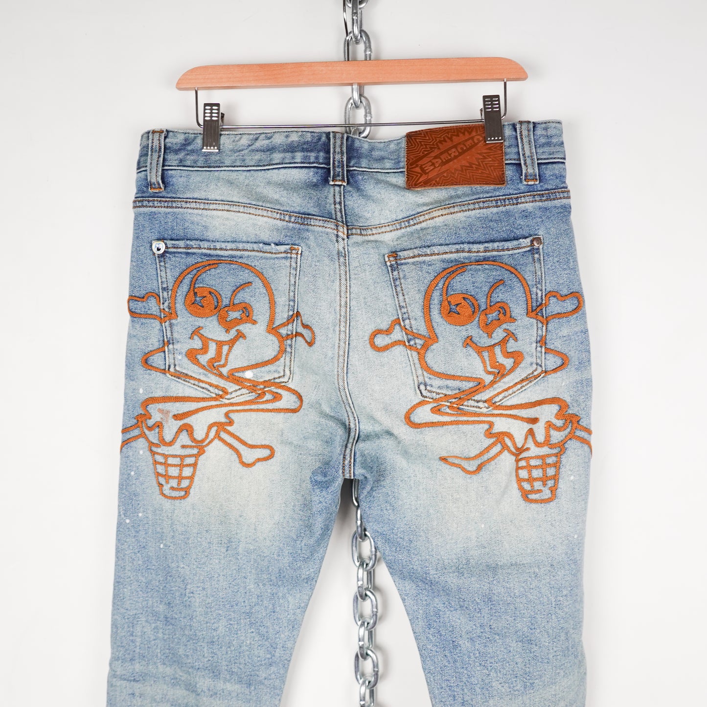 Ice Cream Embroidered Jeans - Size 32