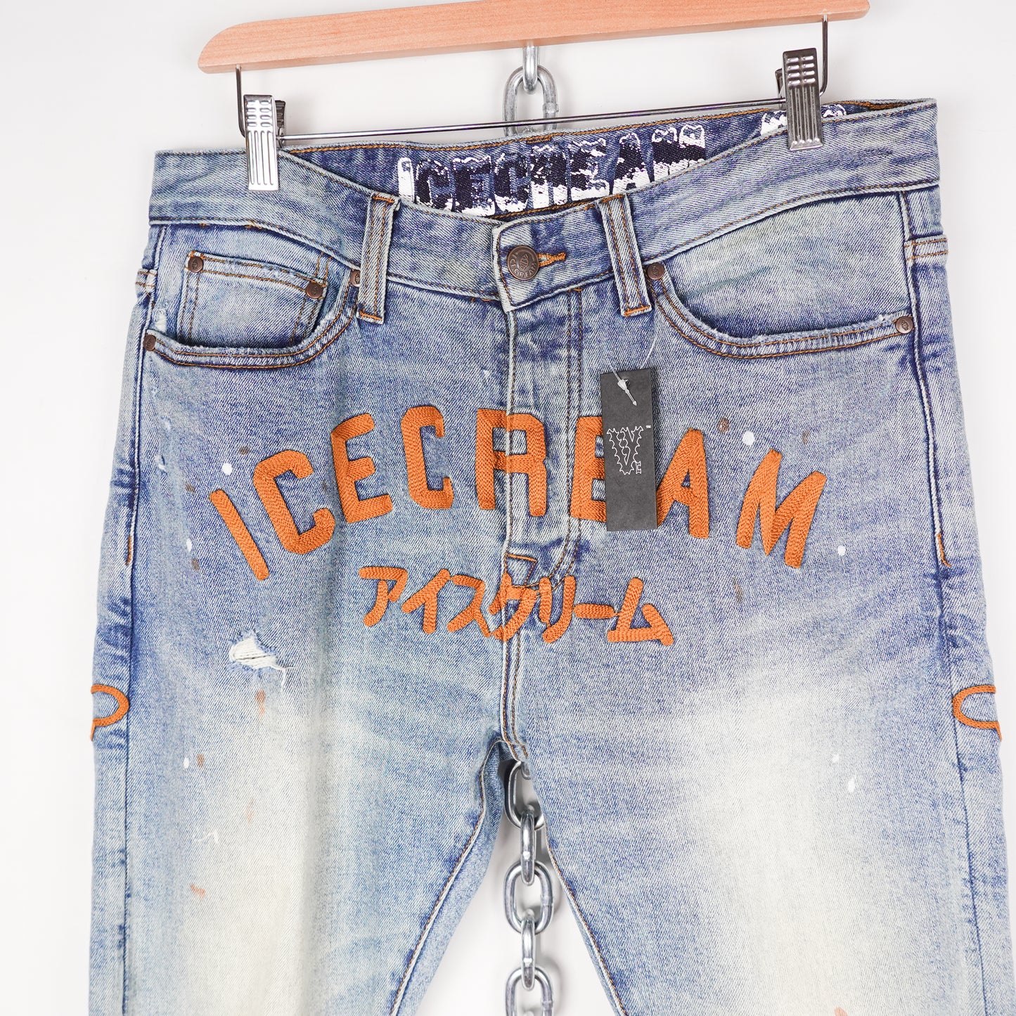 Ice Cream Embroidered Jeans - Size 32