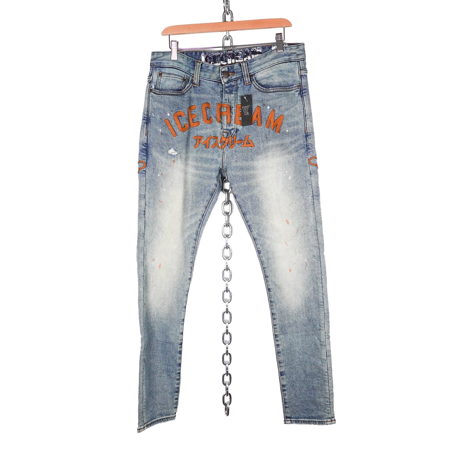 Ice Cream Embroidered Jeans - Size 32