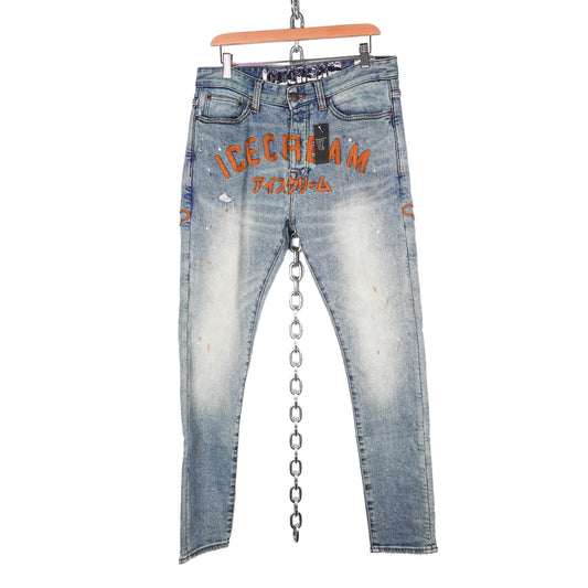 Ice Cream Embroidered Jeans - Size 32
