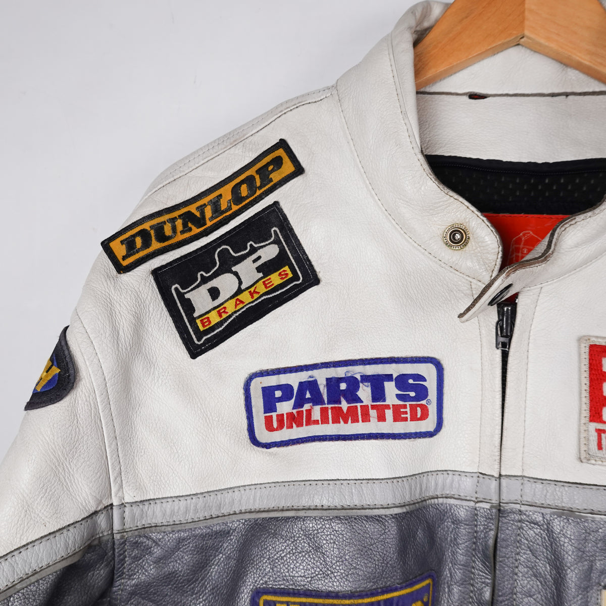 Y2K Icon Leather Racing Jacket - Size XL