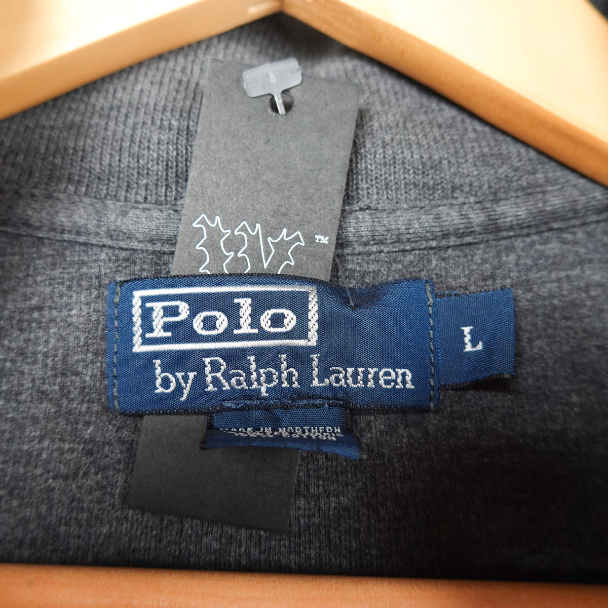 Polo RL Grey 1/4 Zip Sweater - Size L