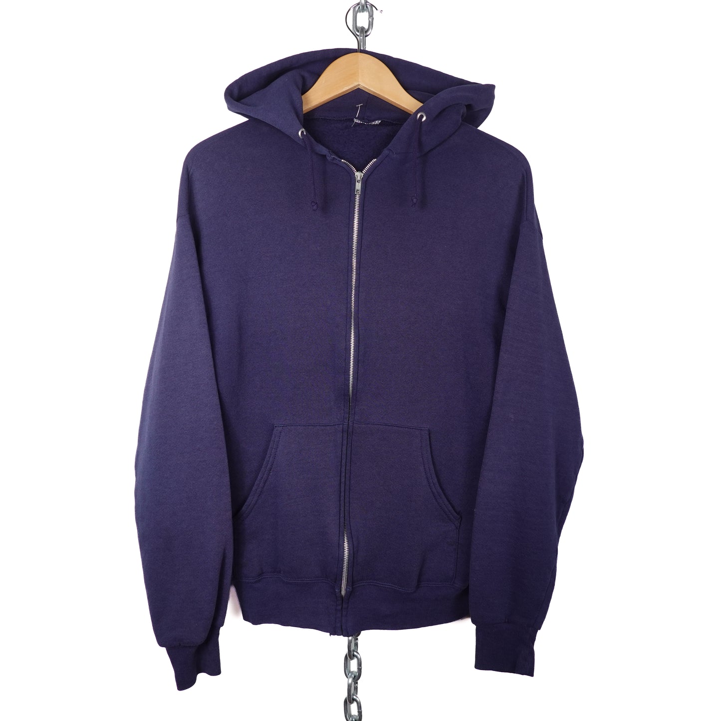 Vintage Navy Zip Hoodie - Size M