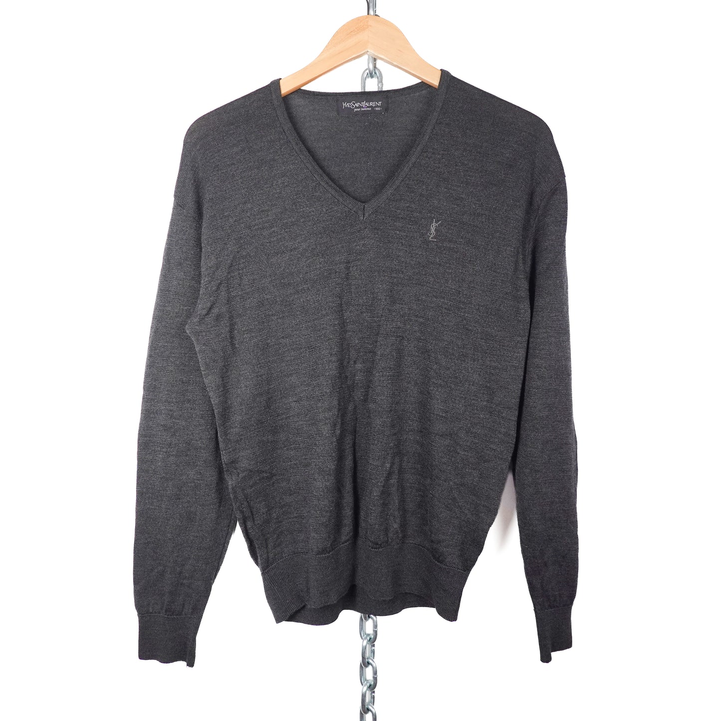 YSL Light Knit V-Neck Sweater - Size S