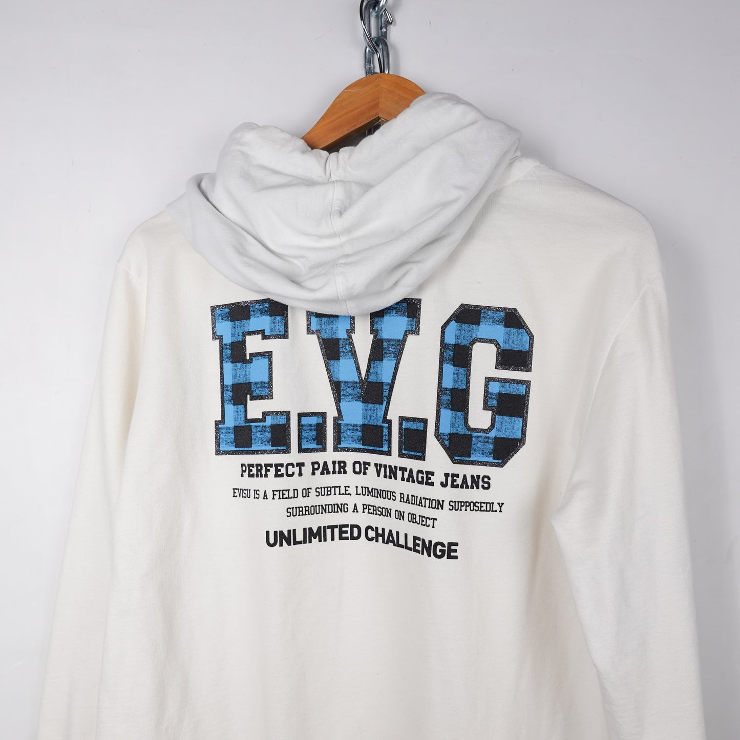 Evisu Plaid Logo Hoodie - Size M