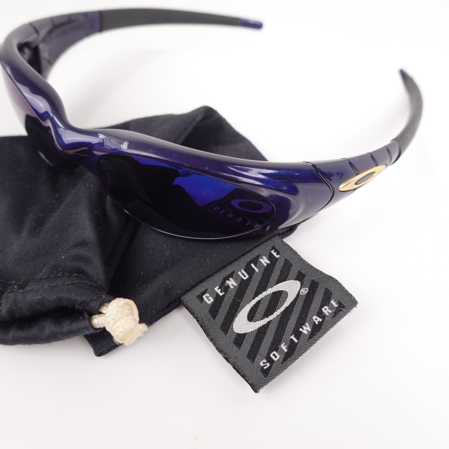 1990s Oakley Eye Jacket 2.0 Midnight Blue Sunglasses