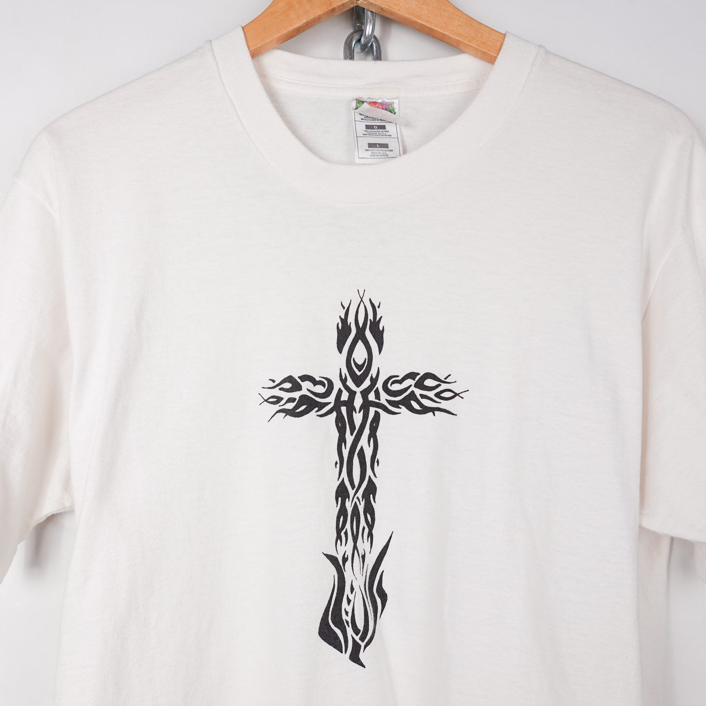 Vintage Tribal Cross Tee - Size L