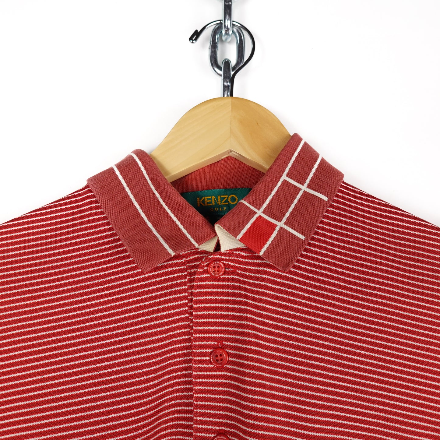 Kenzo Golf L/S Striped Polo - Size L