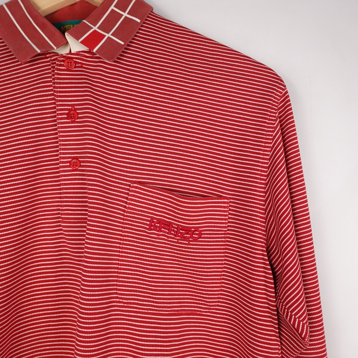 Kenzo Golf L/S Striped Polo - Size L