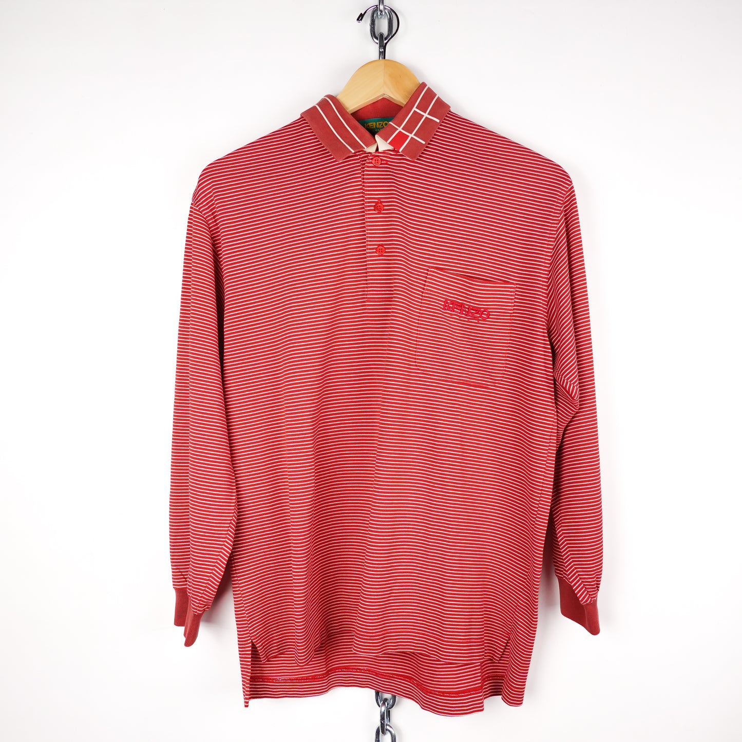 Kenzo Golf L/S Striped Polo - Size L
