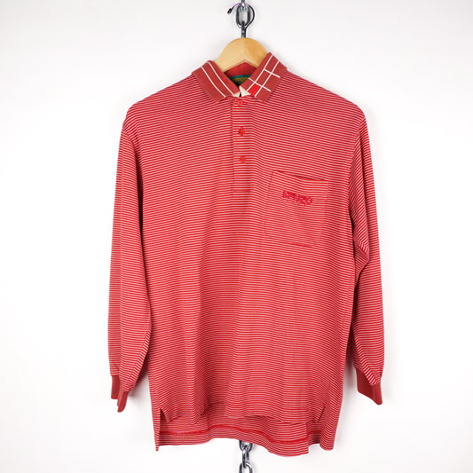 Kenzo Golf L/S Striped Polo - Size L
