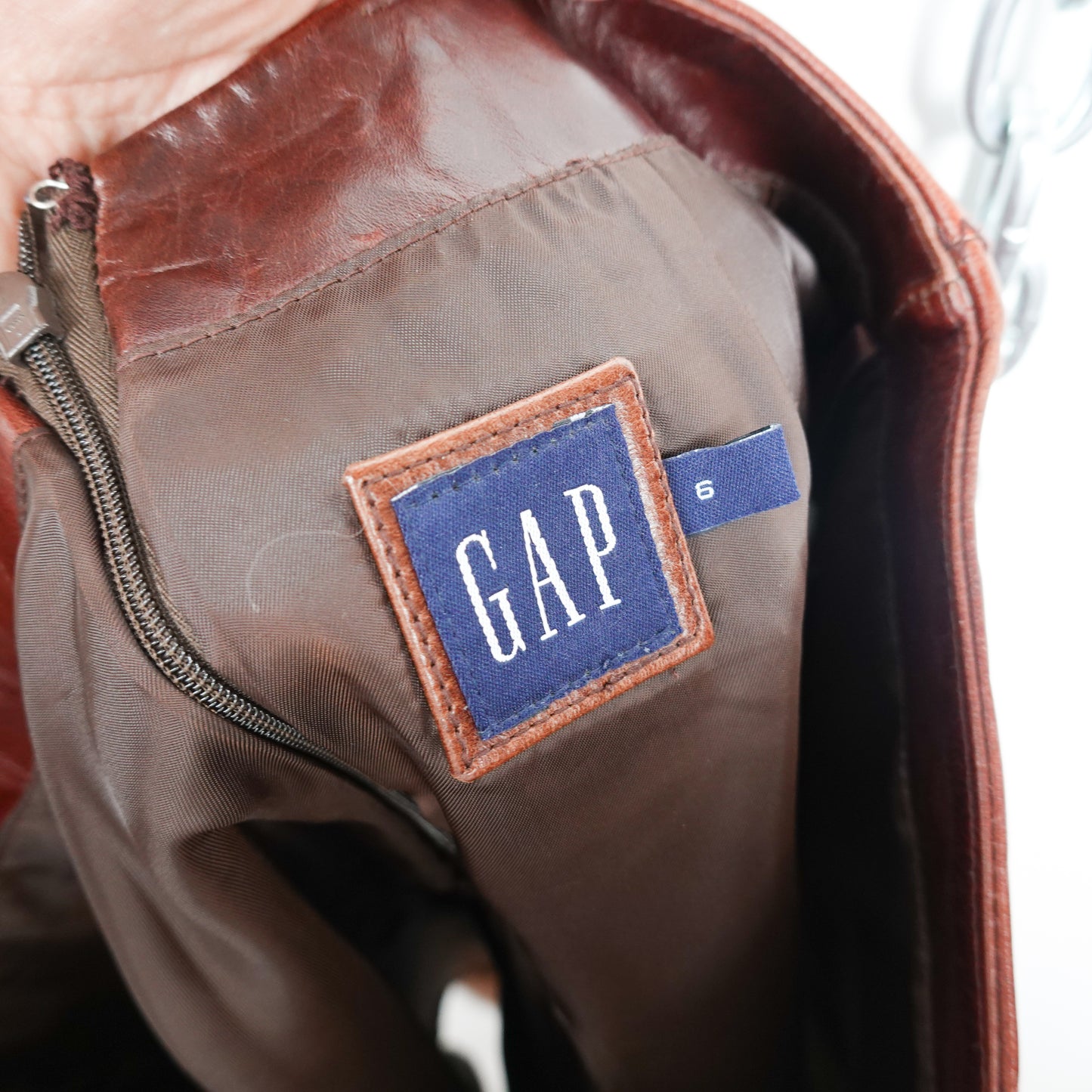 2000 GAP Burgundy Leather Skirt - Size 28