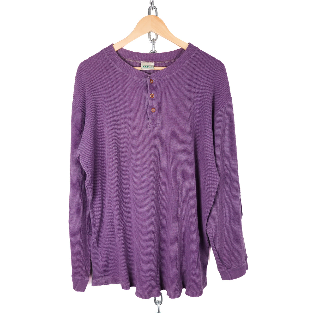 Vintage L.L. Bean Purple Button Thermal - Size L