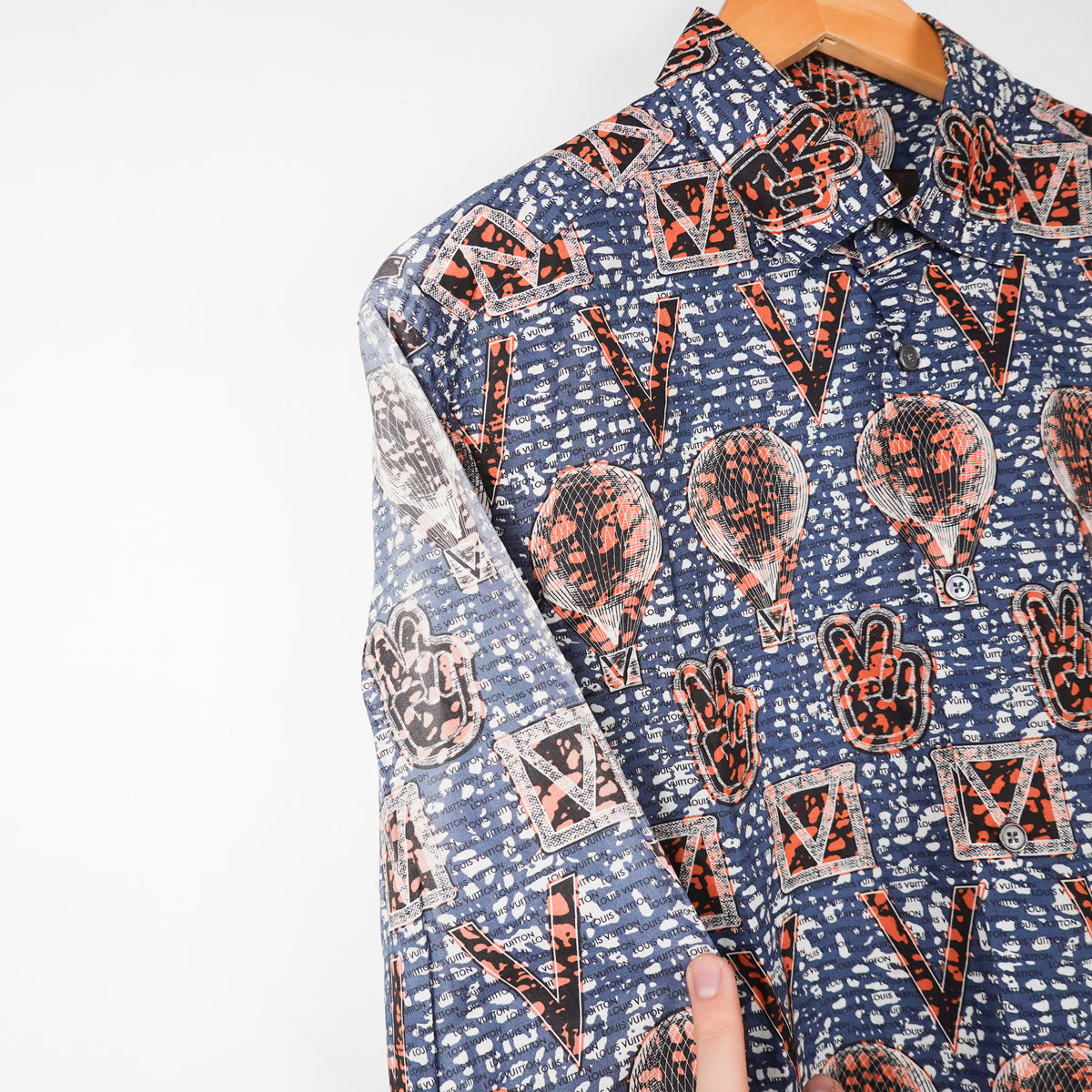 Louis Vuitton Peace & Hot Air Balloon Button Up Shirt - Size L