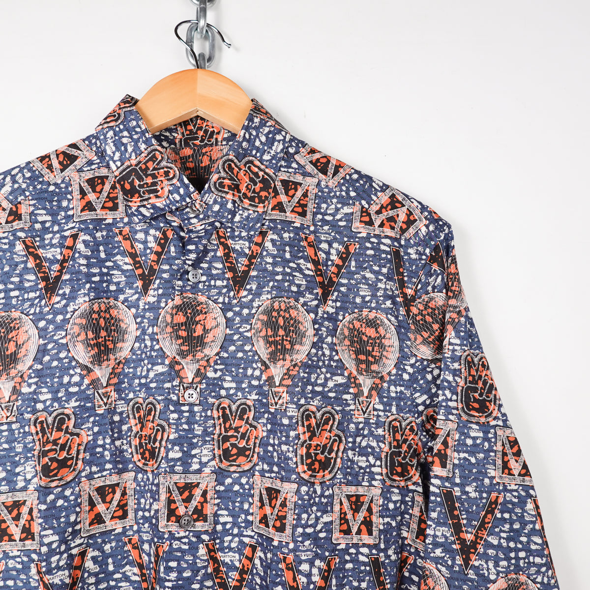 Louis Vuitton Peace & Hot Air Balloon Button Up Shirt - Size L