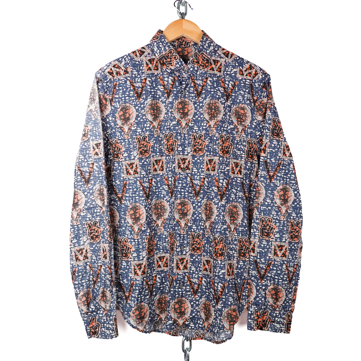 Louis Vuitton Peace & Hot Air Balloon Button Up Shirt - Size L