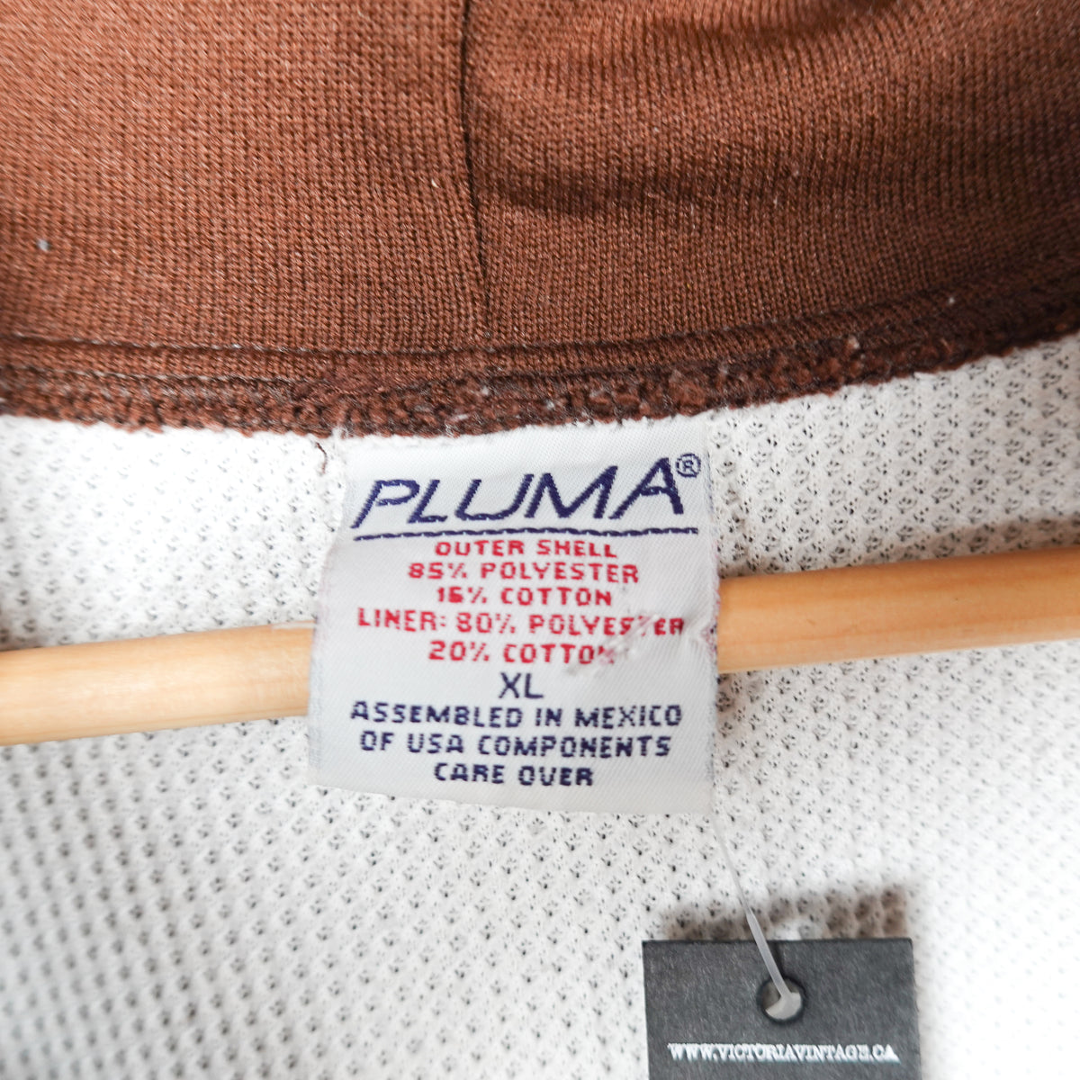 Vintage Thermal Lined Zip Up Hoodie - Size XL