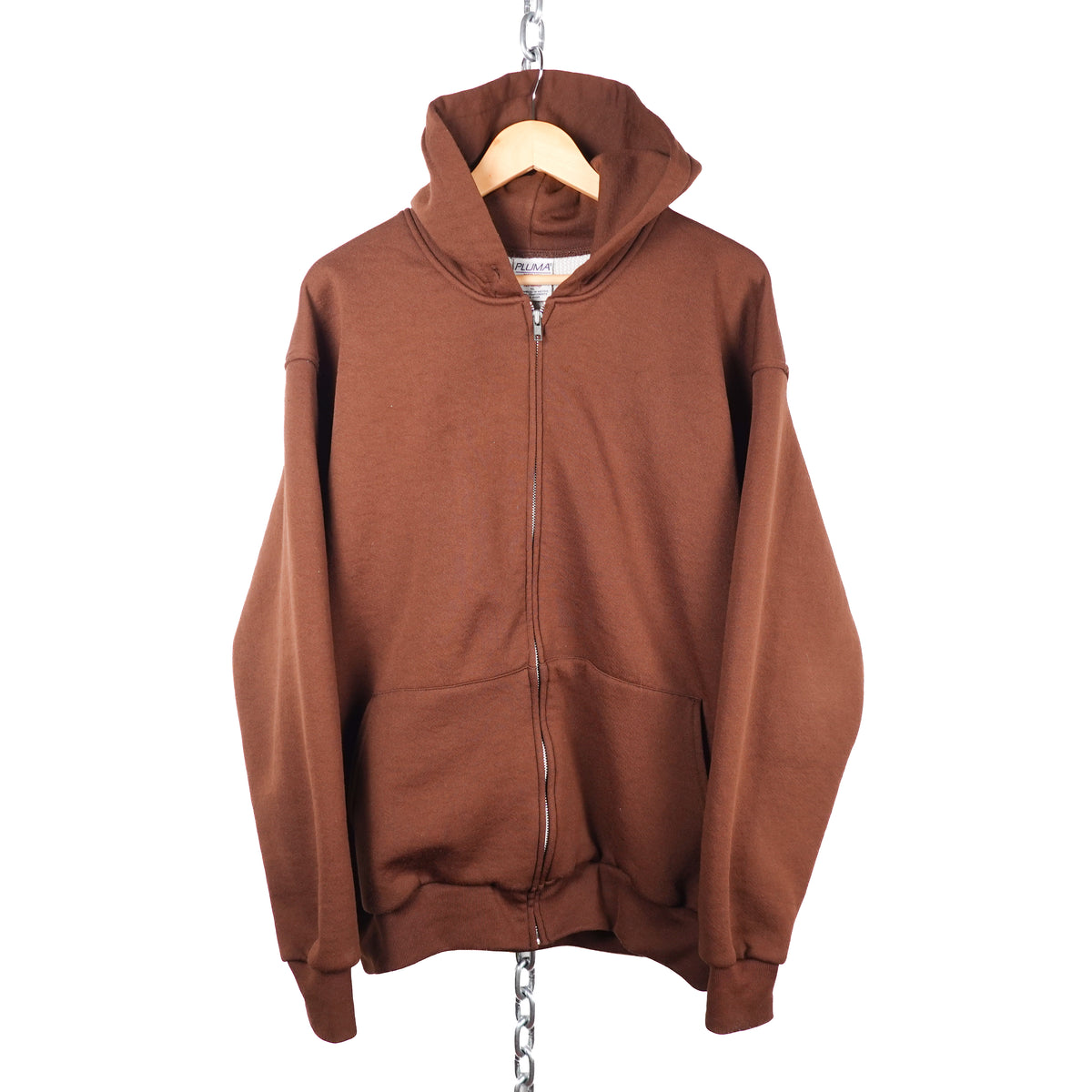 Vintage Thermal Lined Zip Up Hoodie - Size XL