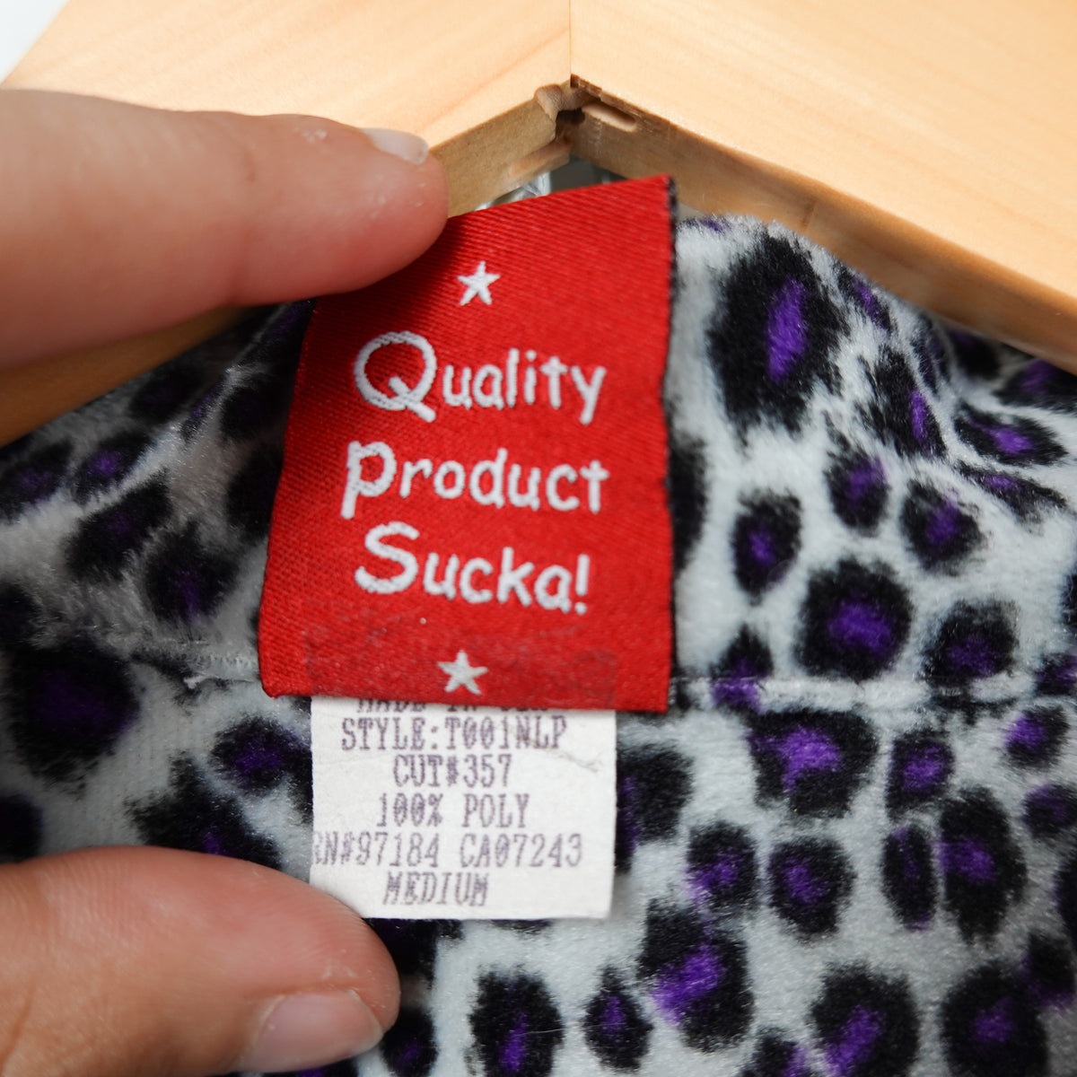 Thirdrail Leopard Fleece Button up - Size M