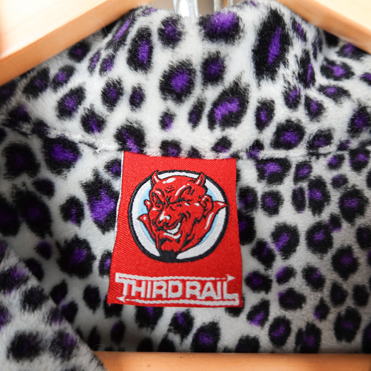 Thirdrail Leopard Fleece Button up - Size M