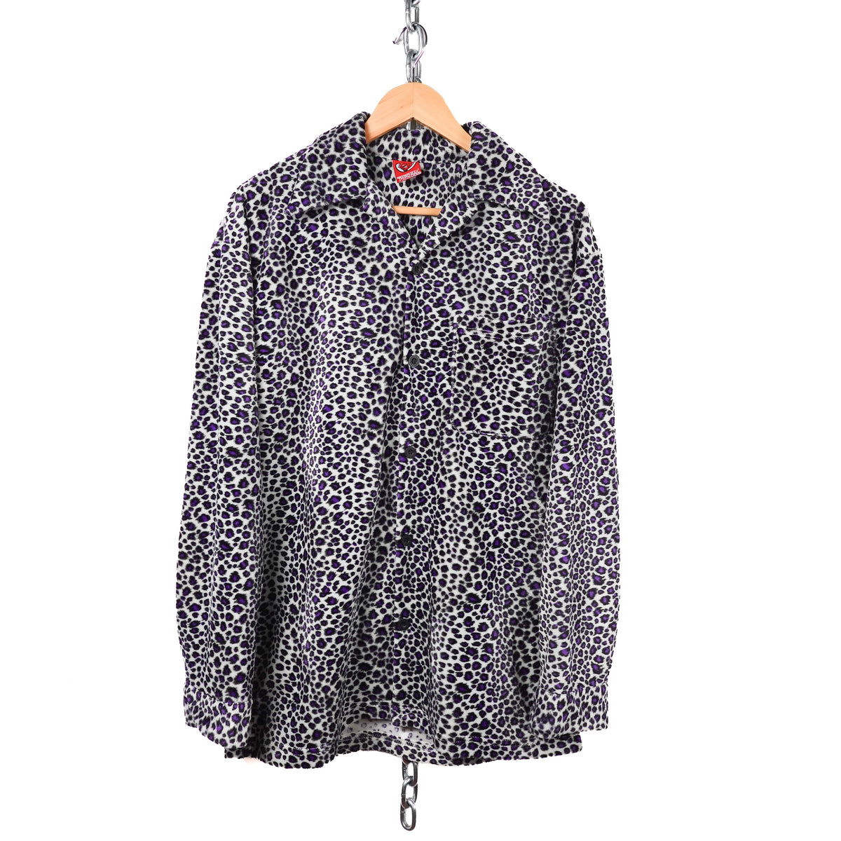 Thirdrail Leopard Fleece Button up - Size M