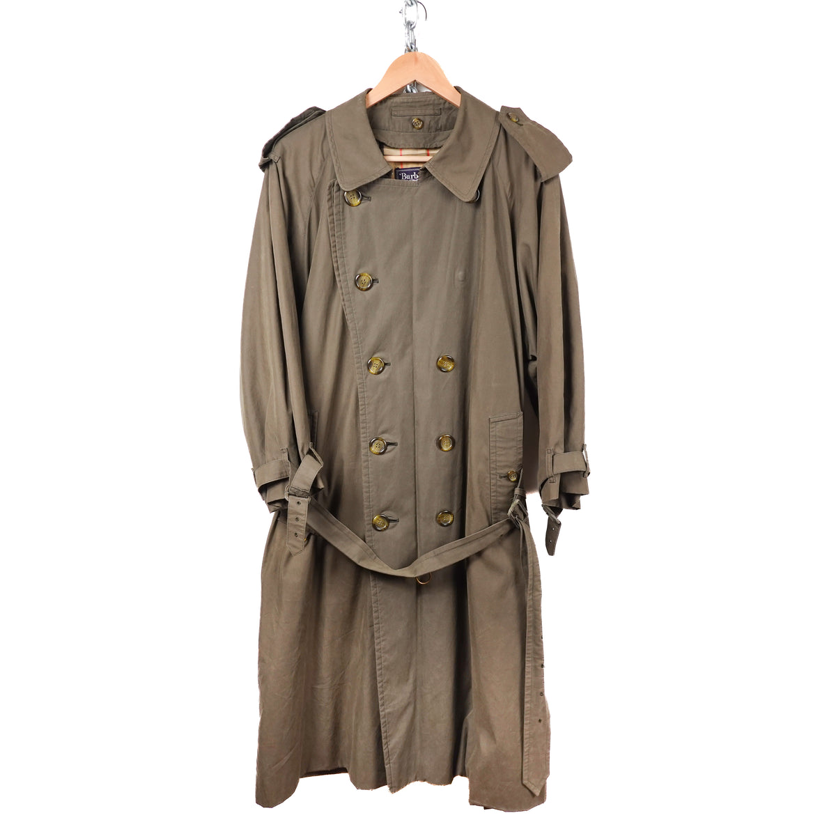 Vintage Burberry Green Trench Coat - Women’s L