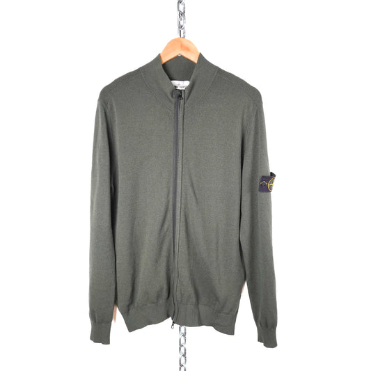 Stone Island Zip Up Knit Sweater - Size XL