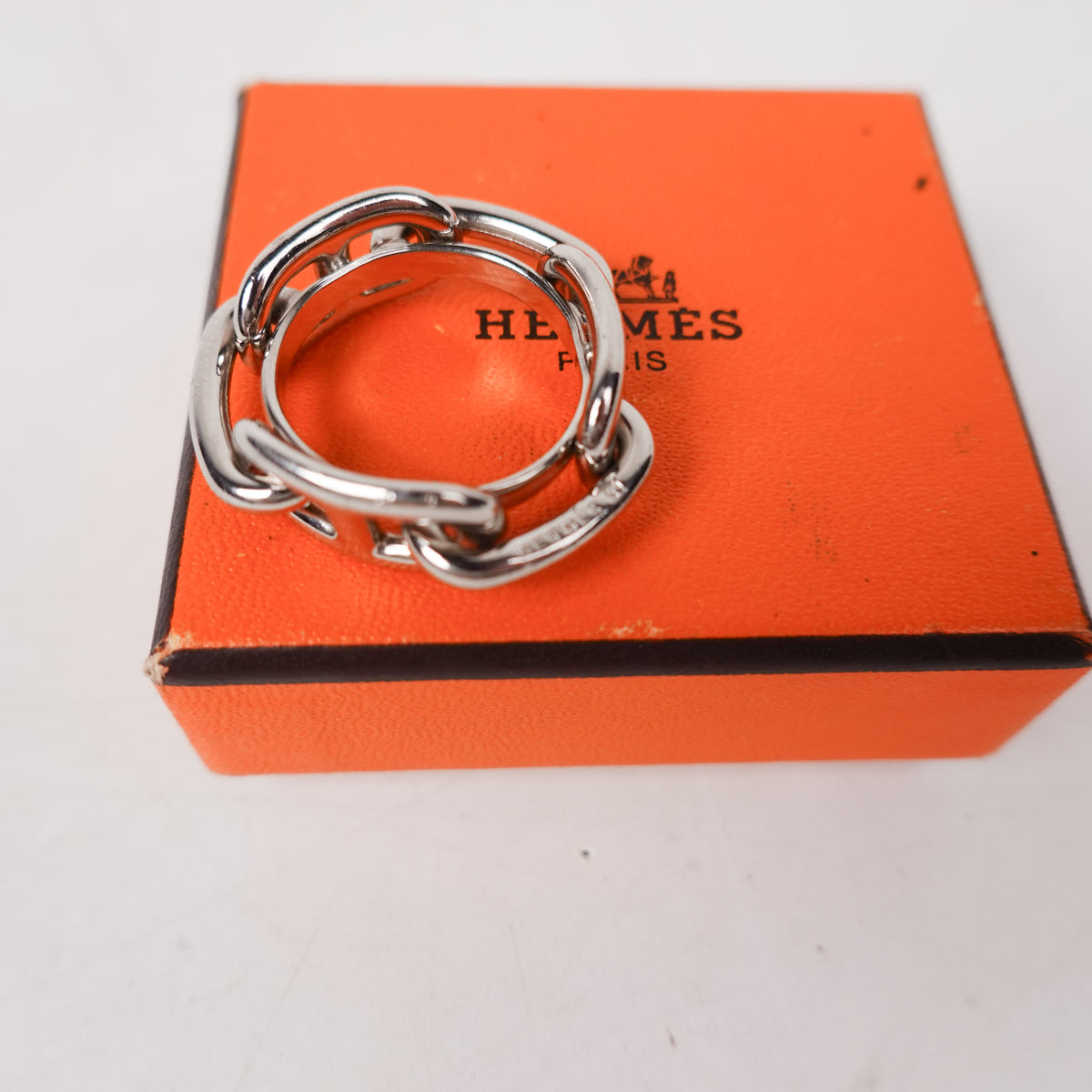 Hermes Regate Scarf Ring - Silver Toned