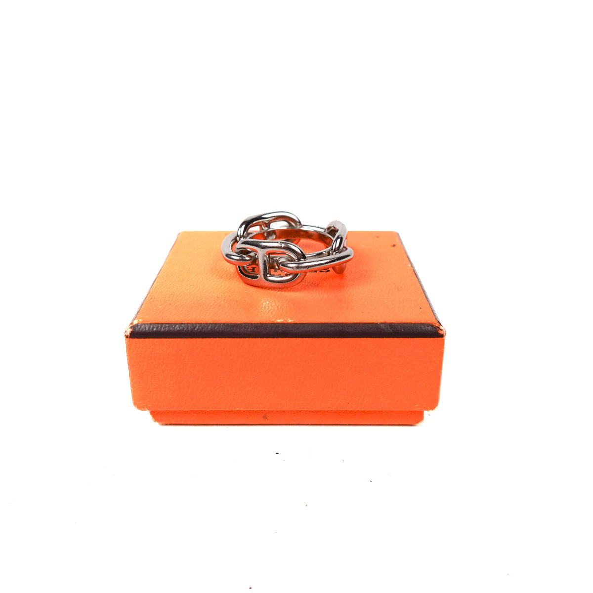 Hermes Regate Scarf Ring - Silver Toned