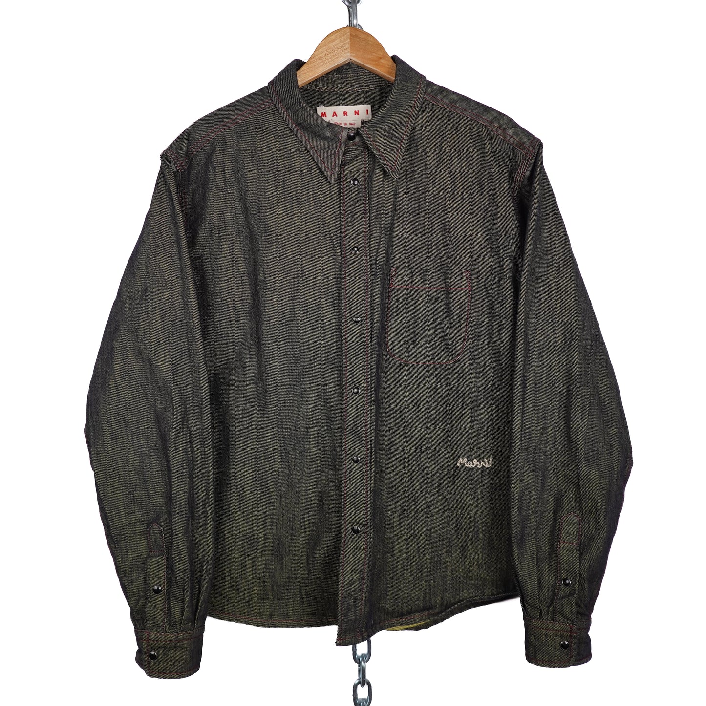 Marni Embroidered Denim Shirt - Size 56