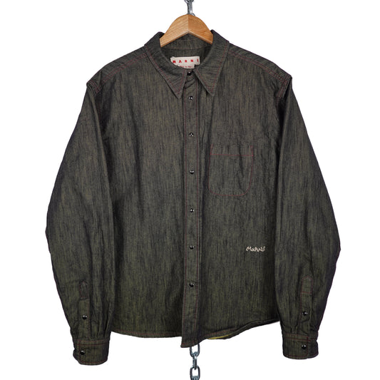 Marni Embroidered Denim Shirt - Size 56