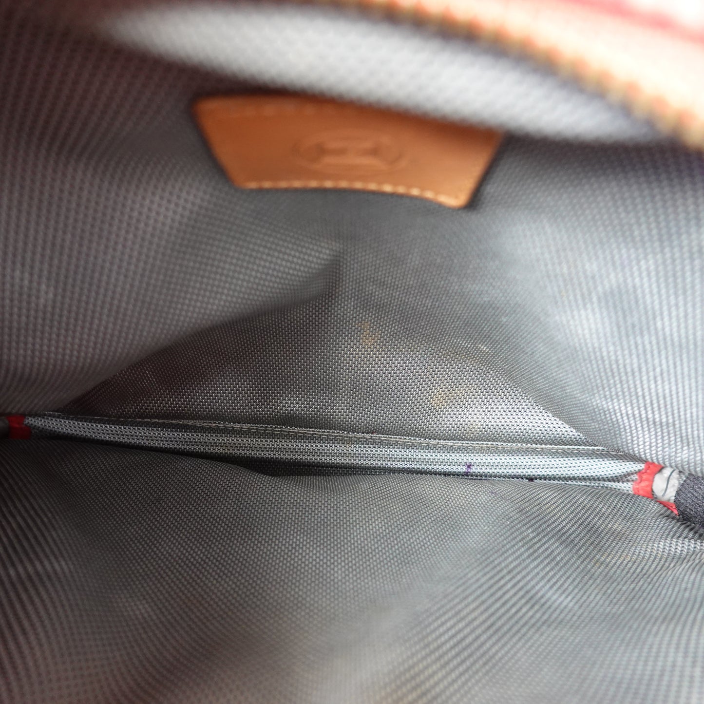 MCM Monogram Red Leather Backpack