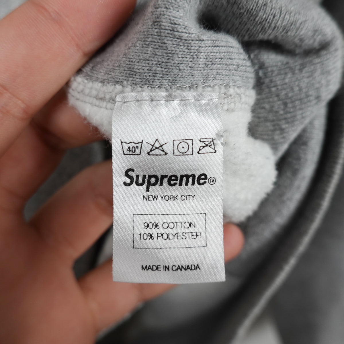 2008 Supreme Grey/Red Box Logo Hoodie - Size L