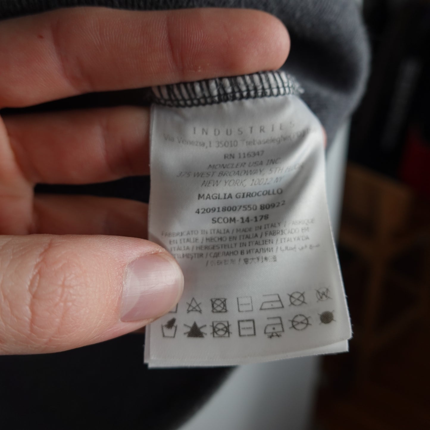 Moncler Quilted Logo Crewneck - Size L