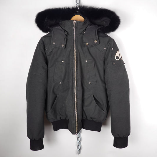Moose Knuckles Original Ballistic Shearling Trim Bomber Jacket - Size S