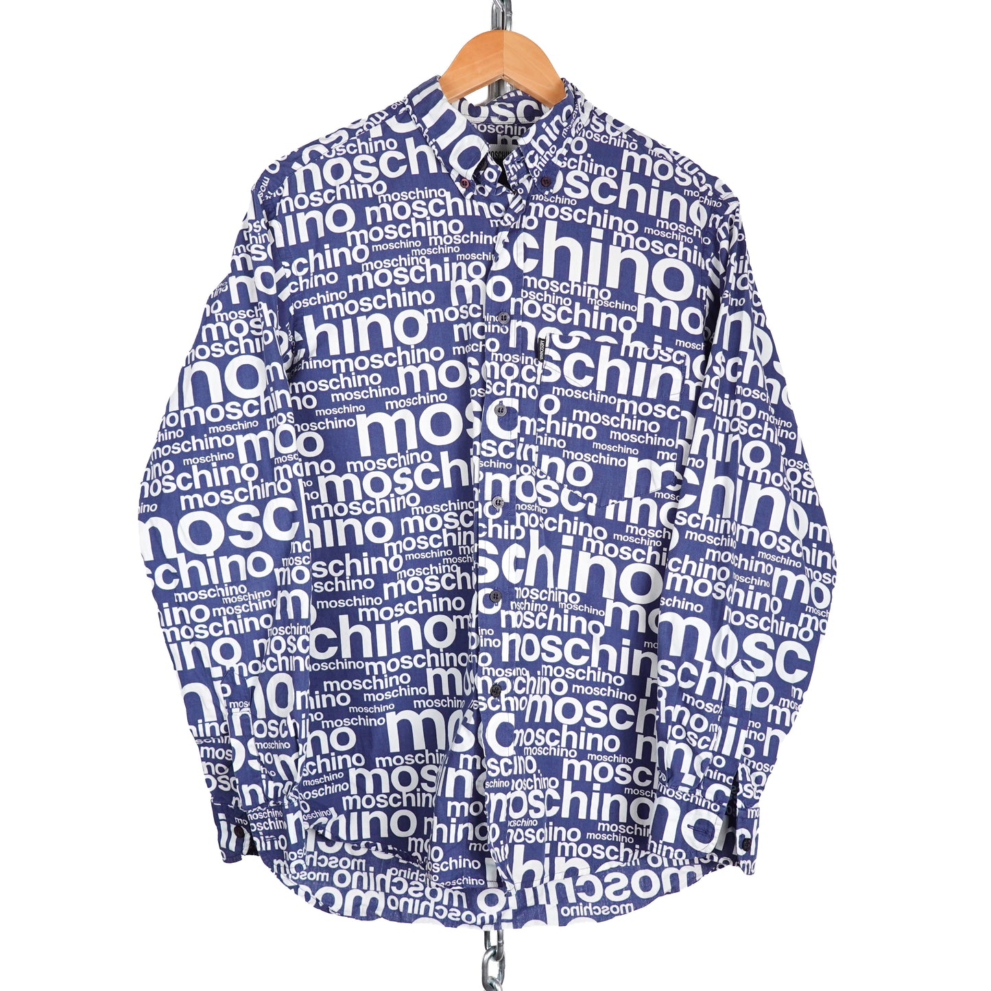 Moschino Jeans Spellout Button Up Shirt - Size L