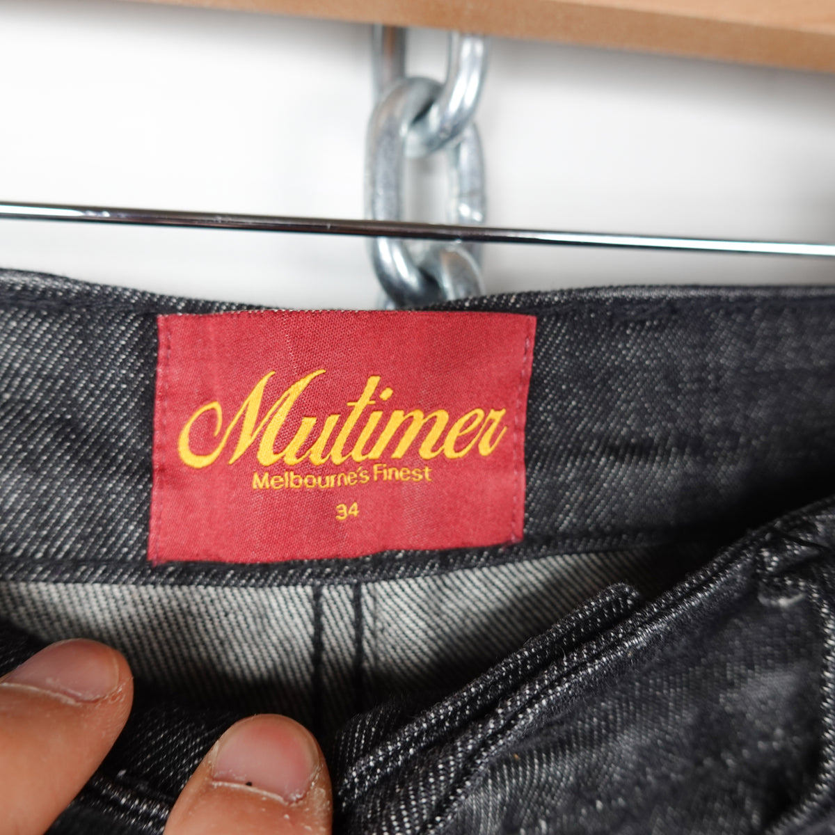 Mutimer Black Denim Jeans - Size 34
