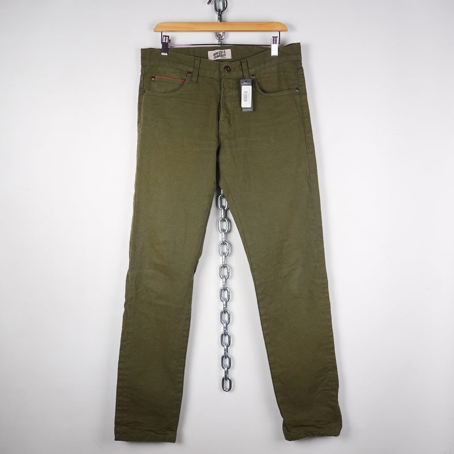 Naked & Famous Super Guy Green Selvedge Denim - Size 33