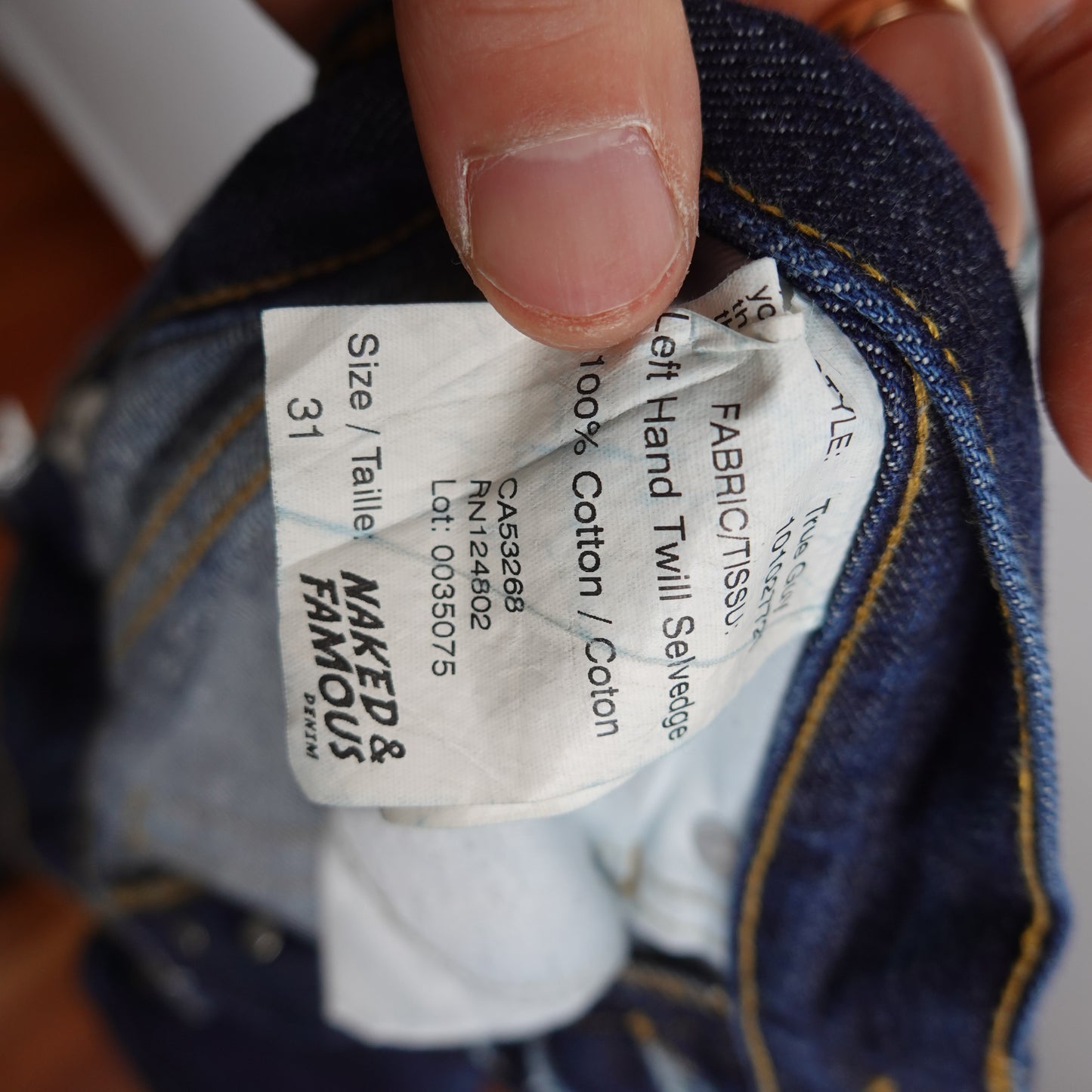 Naked & Famous True Guy Selvedge Pant - Size 31