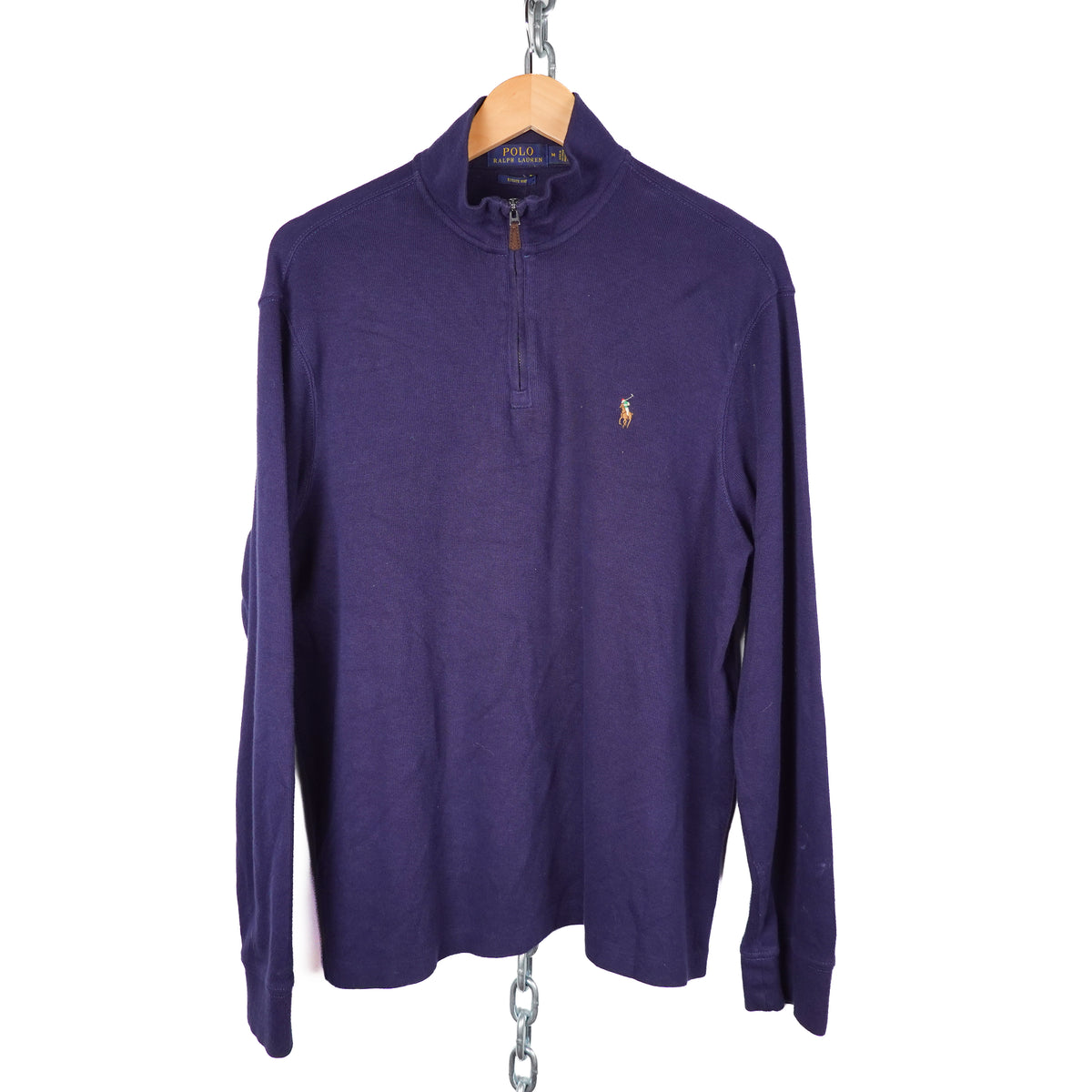 Polo RL Navy 1/4 Zip Sweater - Size M