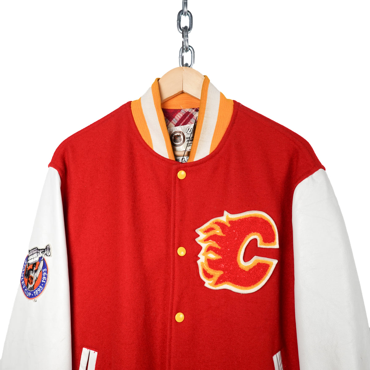 Vintage Flames Varsity Jacket - Size L