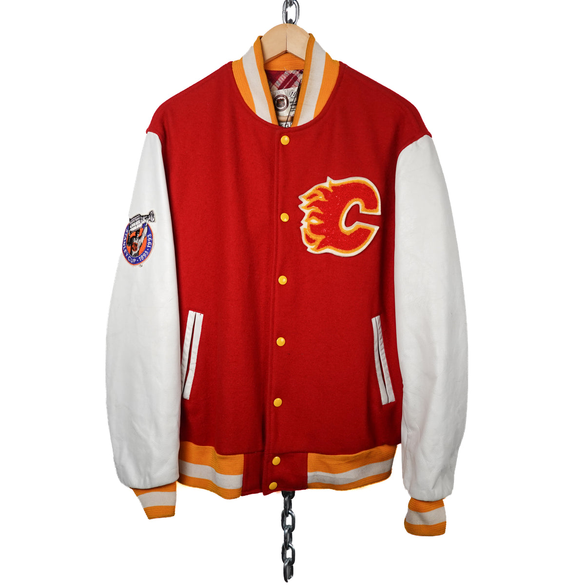 Vintage Flames Varsity Jacket - Size L